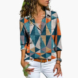 Fließende Bluse mit Blumenmuster - Damen Sommerlook – Orange