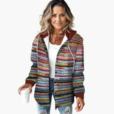 Warme Damen Strickjacke mit Kapuze - Eleganter Button-Down Cardigan – Mehrfarbig