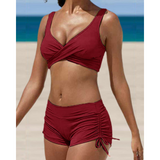 Korrigierende und Bequeme Bikini – Weinrot