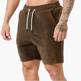 Herren Freizeitshorts mit Kordstruktur und elastischem Bund – Braun