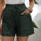 Rosalie | Leinen Shorts mit Taschen – Grün