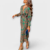 Oriana - Stilvolles Langarmkleid – Grün