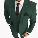 Slim Fit Anzug Set - Herrenanzug 3-teilig für Hochzeit Event – Grün