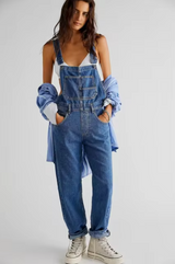 Shaira – Lockerer Jeans-Overall – Dunkelblau