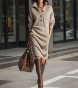 Apple™ - Warmes Elegantes Kleid | Bequem – Khaki