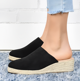 Cassarah - Elegante Sommer-Keilsandalen für Damen – Schwarz