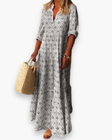 Damen Elegantes Maxi Kleid | Boho Abendkleid – Grau