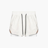 Herren Sportshorts mit Innenshorts und elastischem Bund – Weiß