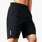Herren Sommer Shorts aus Ice Silk mit Reißverschlusstaschen – Schwarz