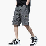 Herren Sommer Cargo Shorts mit Taschen und Reißverschluss – Grau