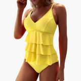 Feel-good Tankini - für Damen mit verstellbaren Trägern – Gelb