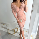 Quiana - Schickes Damen-Kleid mit V-Ausschnitt – Rosa