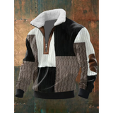 Ibrahima – Fleece Rollkragen Pullover Mit Reißverschluss – Schwarz-Weiß