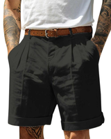 Herren Klassisch Gefaltete Shorts | Komfortabel – Schwarz