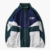 Herren Bomberjacke mit Reißverschluss und Colorblock Design – Blau