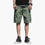 Herren Cargo Shorts mit Kordelzug und Klappentaschen – Armee grün