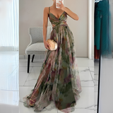 Lucinda - Elegantes und fließendes Maxikleid – Grün