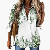 Lockere Damenbluse mit Blumenmuster - Luftig & Elegant – Grün