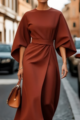 Vera - Schickes Midikleid mit Taille – Rot