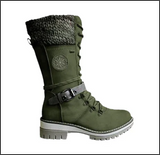 Damen-Schnürstiefel mit mittlerer schafthöhe | Wintertauglich – Grün
