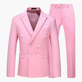 Herren Sommer Anzug zweiteilig mit Sakko und Stoffhose – Rosa