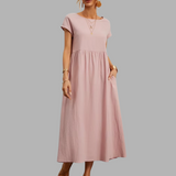 Frieda | Elegantes Maxikleid mit Sommerkomfort – Rosa