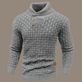 Arvigo – gestrickter herrenpullover mit knopfverschluss – Grau