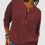 Desiree™ Luxuriöser Strickcardigan – Burgunder