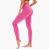Damen Leggings mit Leopardenmuster und hohem Bund aus Stretchmaterial – Rosa