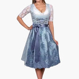 Dirndl kleid mit Spitzenärmeln für Damen - Oktoberfest 2025 – Blau