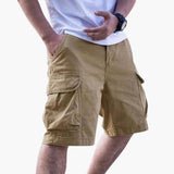 Herren Sommer Cargo Shorts mit Taschen und Reißverschlussverschluss – Braun