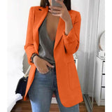 Damen-Blazer mit Langarmkonstruktion | sachliche Linienstruktur – Orange