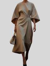 Suzie | Kleid mit weiten Ärmeln – Beige
