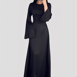 Rebecca - Lässiges langes Kleid für Damen – Schwarz
