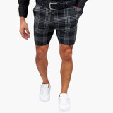 Herren Shorts mit Karomuster und Seitentaschen für Sommer – Schwarz
