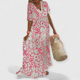 Christine | Sommerkleid Premium Blumenmuster – Rosa