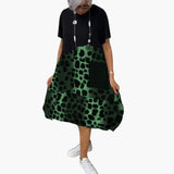 Sommerkleid Damen - Lockeres Freizeitkleid mit Musterprint – Grün