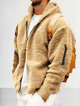 Kapuzenjacke aus Thermofleece - DAVIS – Khaki