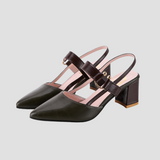 Nia | Orthopädische Komfort-Sandalen mit Blockabsatz – Schwarz