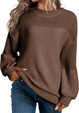 Neva - Damen-Strickpullover – Weicher Oversize-Pullover im Minimalistischen Stil – Braun