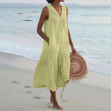 Lena - Premium-Kleid mit V-Ausschnitt – Grün