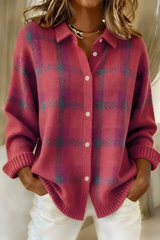 Anne | warme karierte Bluse – Rosa