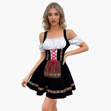 Kurzes Dirndl Kostüm für Damen - Oktoberfest 2025 – Schwarz
