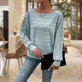 Merle - strukturierter pullover für damen – Hellblau