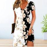 Tacey – Stilvolles Kleid mit Boho-Print – Weiß