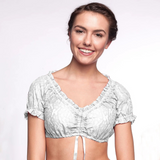 Damen Traditionell Bayerisches Oktoberfest Dirndl Bluse – Weiß