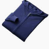Unisex Jogginganzug mit Kapuze und Reißverschluss für alle Jahreszeiten – Marineblau