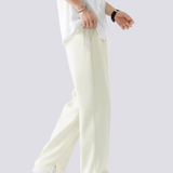 Carlo - Lockere Gerade Bein-Hose – Weiß