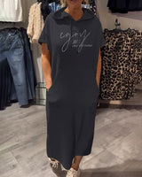 Bridget - Lässiges Hoodie-Kleid – Schwarz