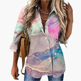 Casual Bluse für Damen mit Blumenmuster - Locker & Elegant – Rosa